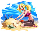 Anime Overload - Beach Postcard