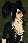 Second Life character Lichia Jie, gothic store owner